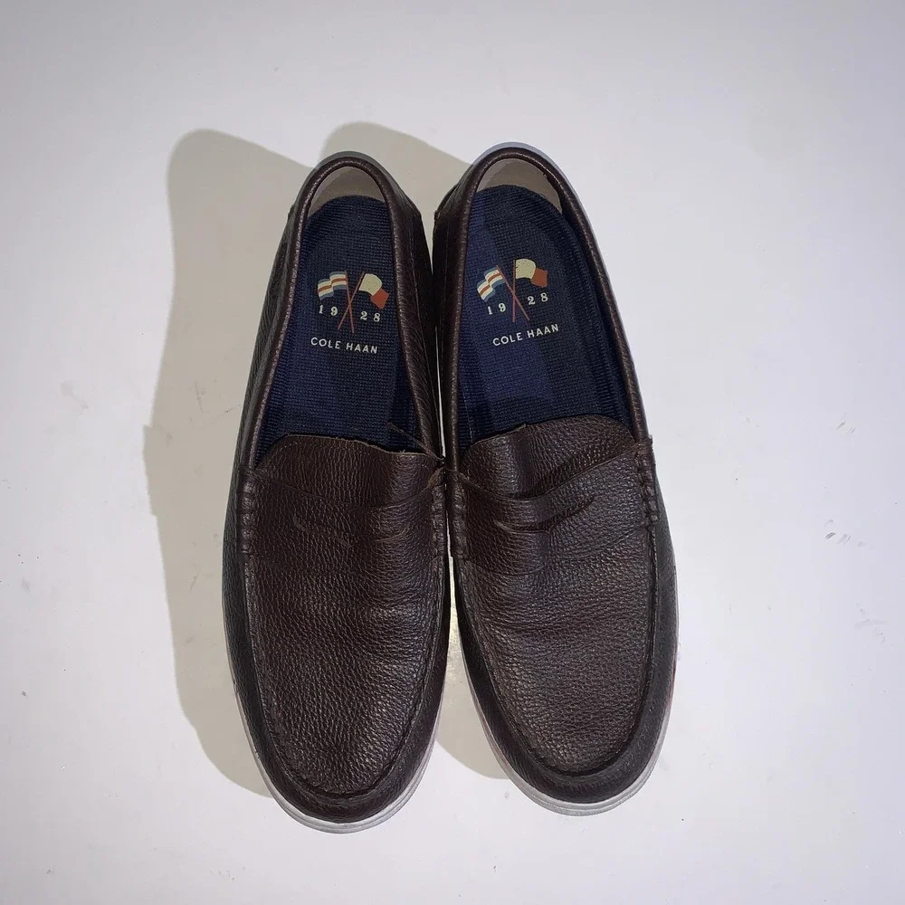 Cole Haan Shoes Mens Size 12 Brown Leather Slip On Loafers Casual Comfort C27791